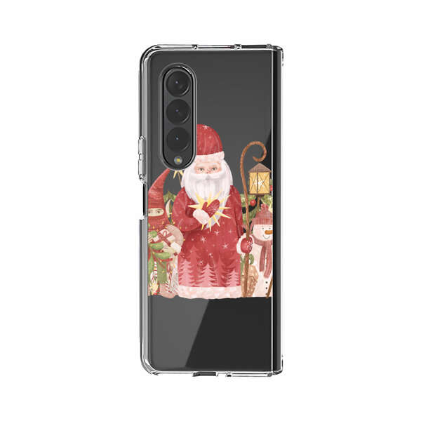 Christmas Santa Elf Snowman Festive Illustration Samsung Galaxy Z Fold 3 (5G) Case