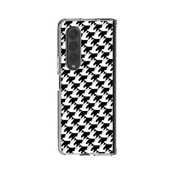 Classic Black and White Houndstooth Pattern Samsung Galaxy Z Fold 3 (5G) Case