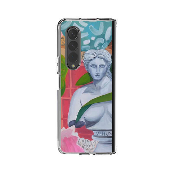 Classical Venus Bust with Green Leaves and Vibrant Vases Samsung Galaxy Z Fold 3 (5G) Case