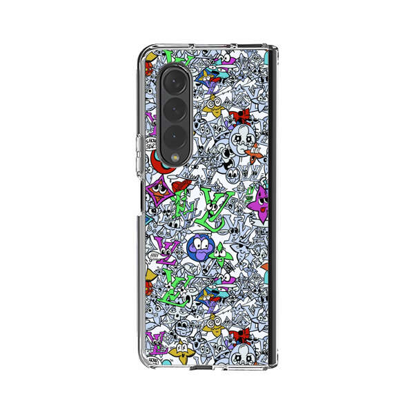 Colorful Cartoon Graffiti Pattern Samsung Galaxy Z Fold 3 (5G) Case
