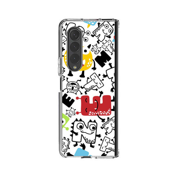 Colorful Cartoon Monsters Letters Pattern Samsung Galaxy Z Fold 3 (5G) Case