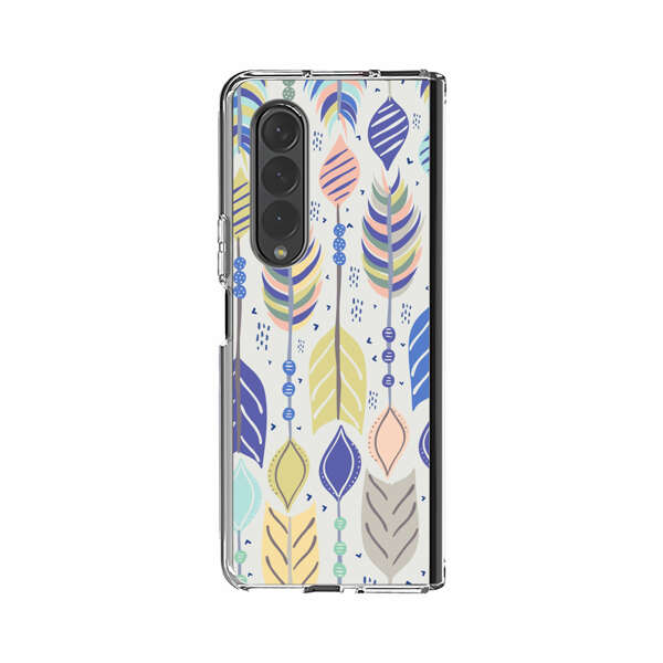 Colorful Feathers Pattern Pastel Samsung Galaxy Z Fold 3 (5G) Case