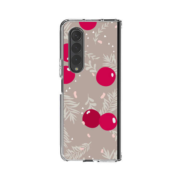 Cranberries and pine branches holiday pattern Samsung Galaxy Z Fold 3 (5G) Case