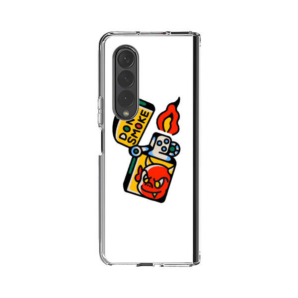 Don't Smoke Vintage Lighter with Devil Face Samsung Galaxy Z Fold 3 (5G) Case