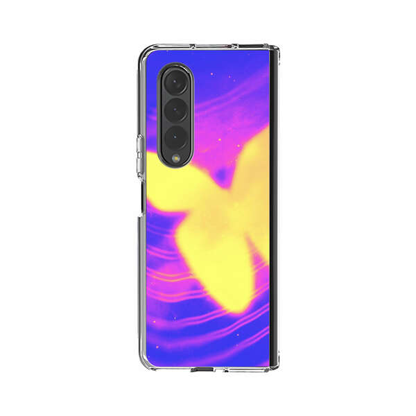 Glowing Purple and Yellow Butterflies Samsung Galaxy Z Fold 3 (5G) Case