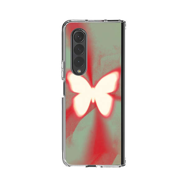 Glowing White Butterfly Abstract Radiant Design Samsung Galaxy Z Fold 3 (5G) Case