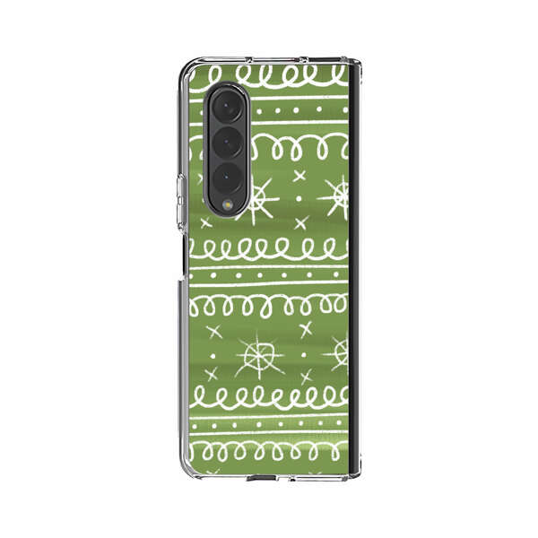 Green White Stars Loop Pattern Samsung Galaxy Z Fold 3 (5G) Case