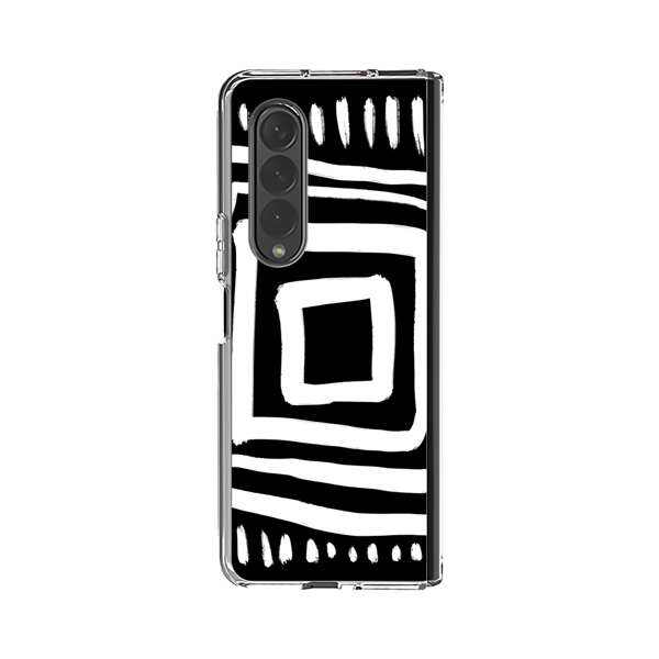 Minimalist Geometric Black and White Design Samsung Galaxy Z Fold 3 (5G) Case