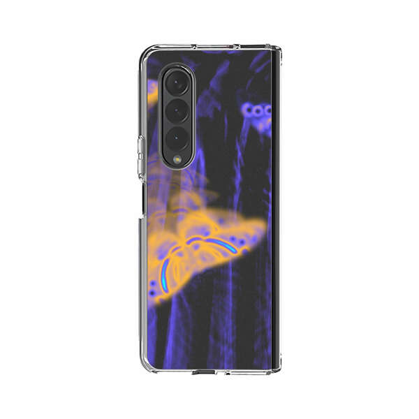 Neon Glowing Butterflies Samsung Galaxy Z Fold 3 (5G) Case