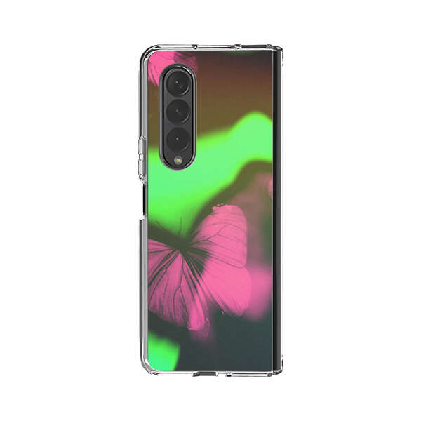 Pink Butterflies Green Background Samsung Galaxy Z Fold 3 (5G) Case