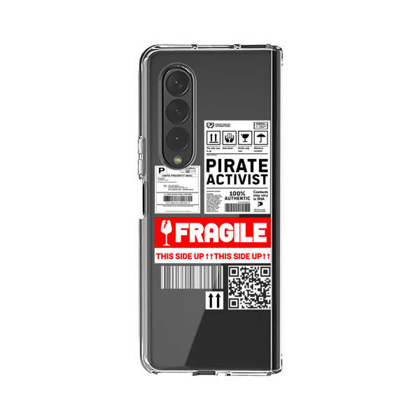 Pirate Activist Fragile Shipping Label Samsung Galaxy Z Fold 3 (5G) Case