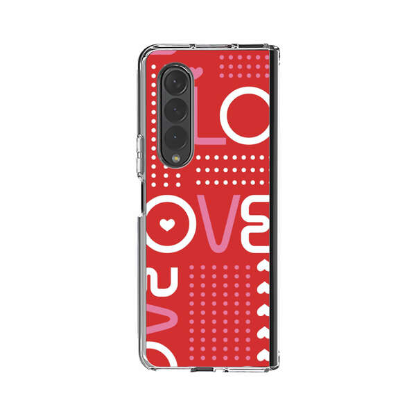 Red Love Typography Pattern Samsung Galaxy Z Fold 3 (5G) Case