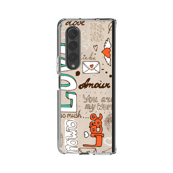 Romantic Love Doodle Collage Samsung Galaxy Z Fold 3 (5G) Case