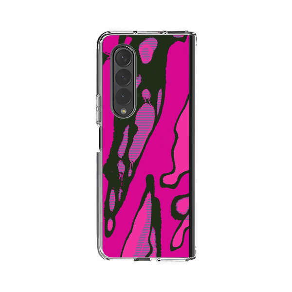 Vibrant Abstract Magenta Black Pattern Samsung Galaxy Z Fold 3 (5G) Case