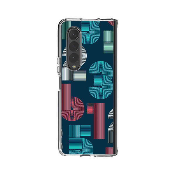Vibrant Seamless Pattern of Colorful Stylized Numbers Samsung Galaxy Z Fold 3 (5G) Case