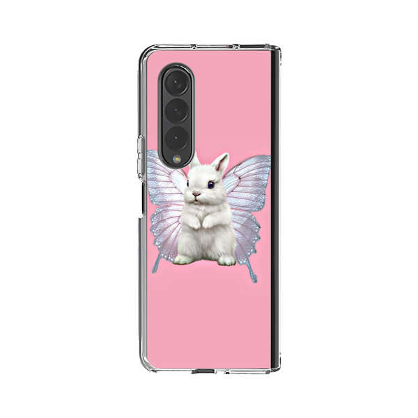 White Bunny with Butterfly Wings Samsung Galaxy Z Fold 3 (5G) Case