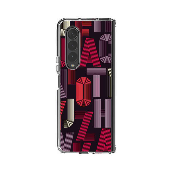 Abstract Letters Pattern Samsung Galaxy Z Fold 4 Case
