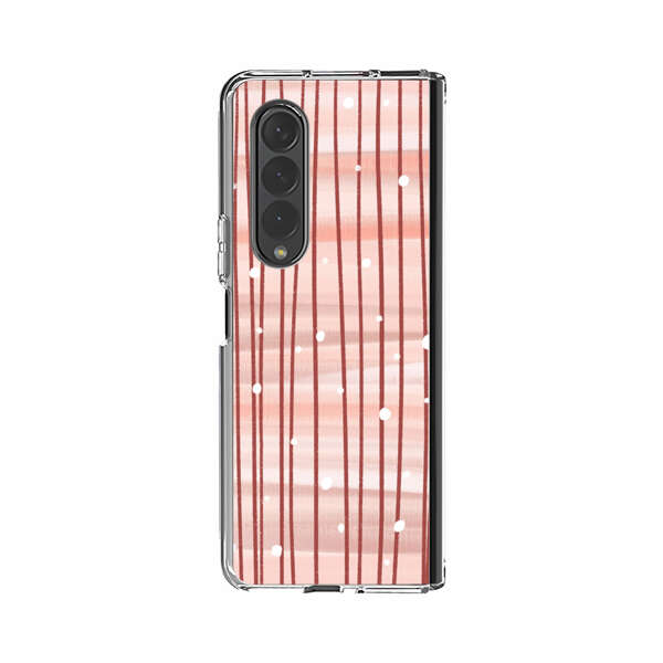 Abstract Vertical Lines Pink Pattern Samsung Galaxy Z Fold 4 Case