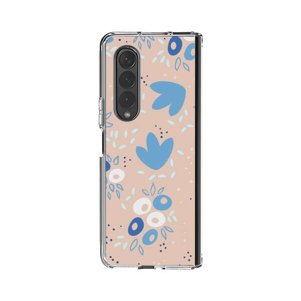 Blue Floral Pattern Samsung Galaxy Z Fold 4 Case