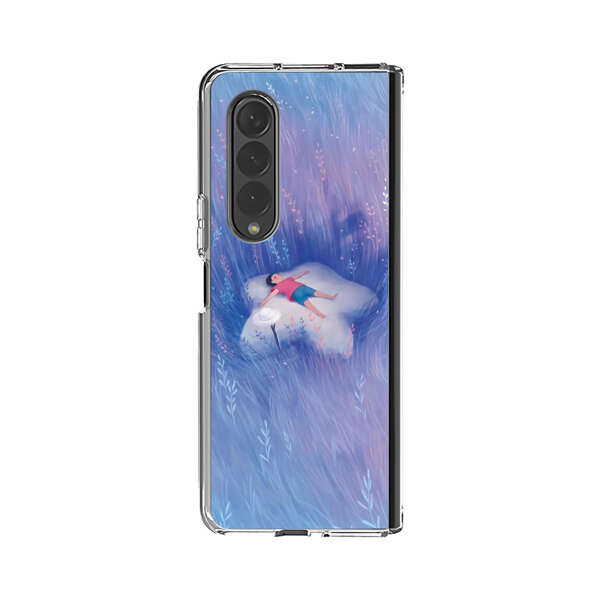 Child Relaxing in Dreamy Field Samsung Galaxy Z Fold 4 Case