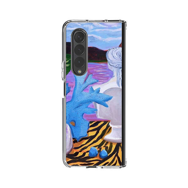 Classical Statues and Tropical Plants by the Ocean Samsung Galaxy Z Fold 4 Case