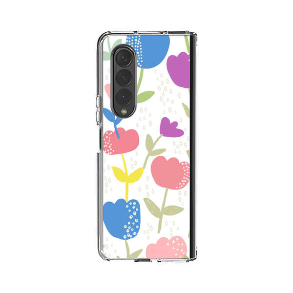 Colorful Tulip Floral Pattern Samsung Galaxy Z Fold 4 Case