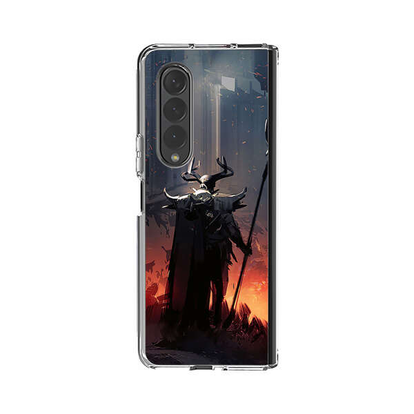 Dark Fantasy Warrior with Horned Helmet Samsung Galaxy Z Fold 4 Case