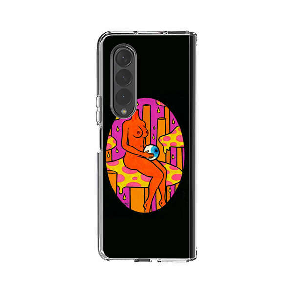 Faceless Nude Figure Holding Sphere Abstract Art Samsung Galaxy Z Fold 4 Case