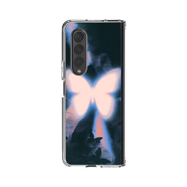 Glowing White Butterfly Samsung Galaxy Z Fold 4 Case
