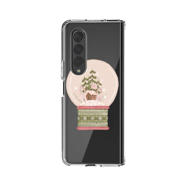 Holiday Snow Globe with Gingerbread House Samsung Galaxy Z Fold 4 Case
