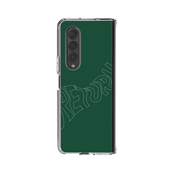 Minimalist Green Wavy Return Text Samsung Galaxy Z Fold 4 Case
