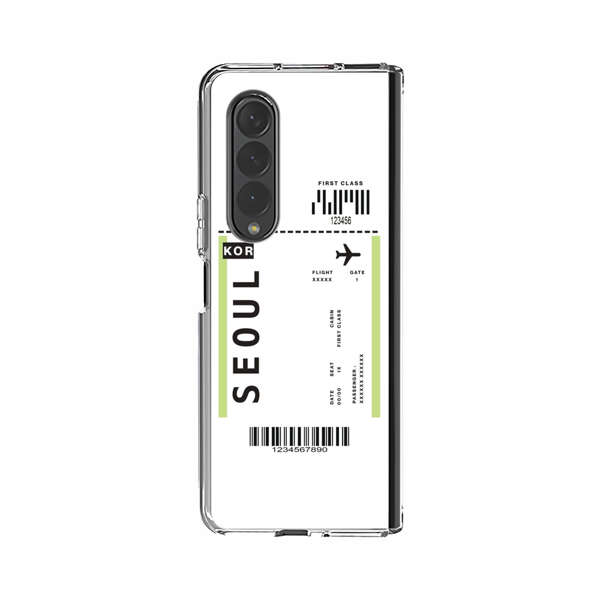 Minimalist Seoul Boarding Pass Samsung Galaxy Z Fold 4 Case
