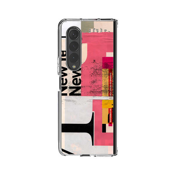 Modern Abstract Collage Artwork Samsung Galaxy Z Fold 4 Case