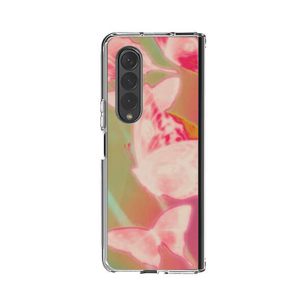 Pink Butterflies Dreamy Colorful Background Samsung Galaxy Z Fold 4 Case