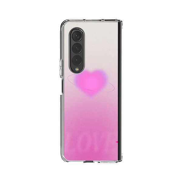 Pink Glowing Heart Love Sparkle Samsung Galaxy Z Fold 4 Case