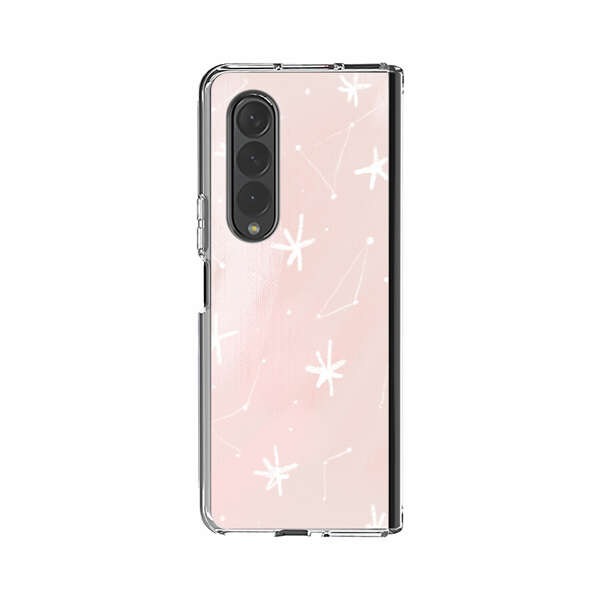 Pink Stars and Constellation Pattern Samsung Galaxy Z Fold 4 Case