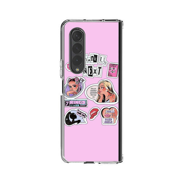 Pop Art Fashion Stickers Samsung Galaxy Z Fold 4 Case