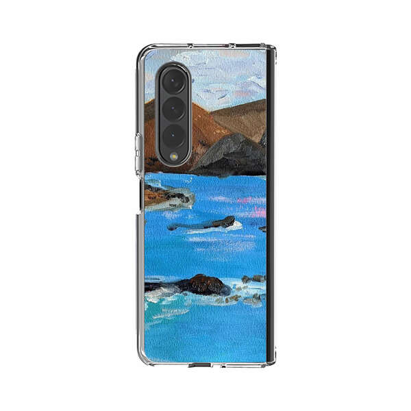 Rocky Coastline Ocean Painting Samsung Galaxy Z Fold 4 Case