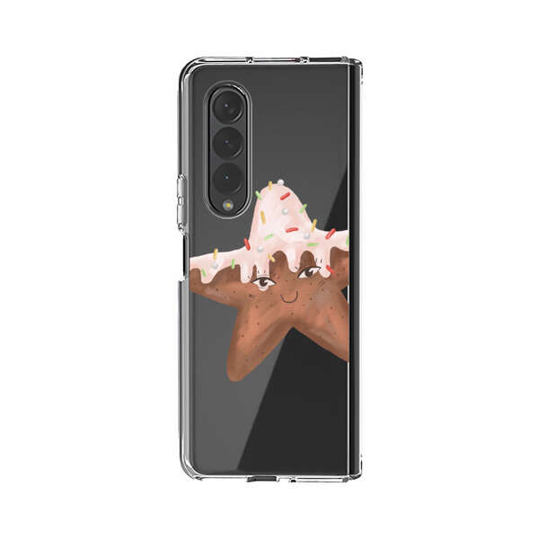 Smiling Gingerbread Star Cookie Samsung Galaxy Z Fold 4 Case