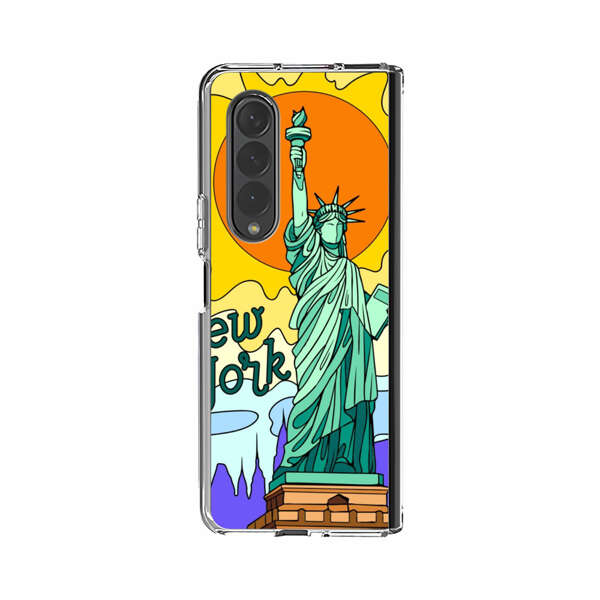 Statue of Liberty New York Artistic Sun Samsung Galaxy Z Fold 4 Case