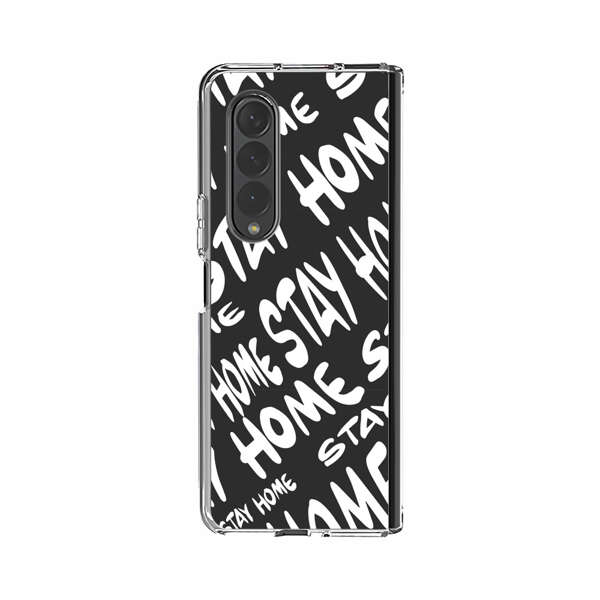 Stay Home Pattern Samsung Galaxy Z Fold 4 Case