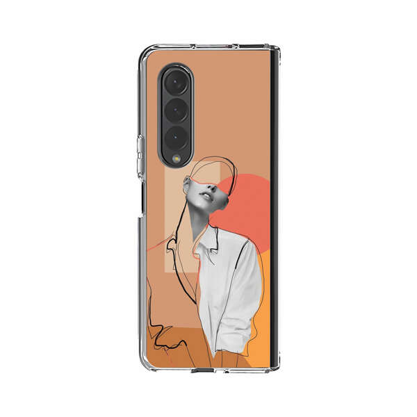 Stylish Abstract Portrait Art Samsung Galaxy Z Fold 4 Case