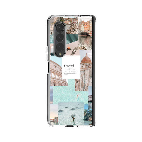 Travel Scenic Collage with Landmarks and Coastline Samsung Galaxy Z Fold 4 Case