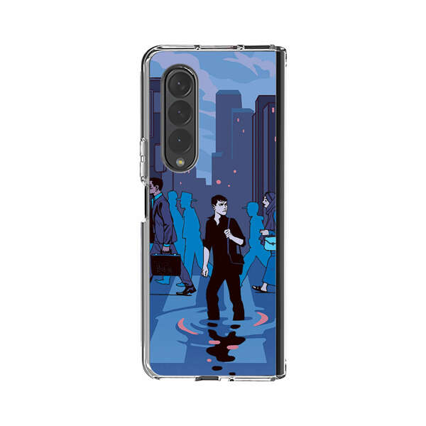 Urban Lonely Person Crosswalk Samsung Galaxy Z Fold 4 Case