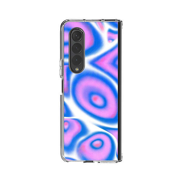Vibrant Abstract Pink and Blue Swirl Pattern Samsung Galaxy Z Fold 4 Case