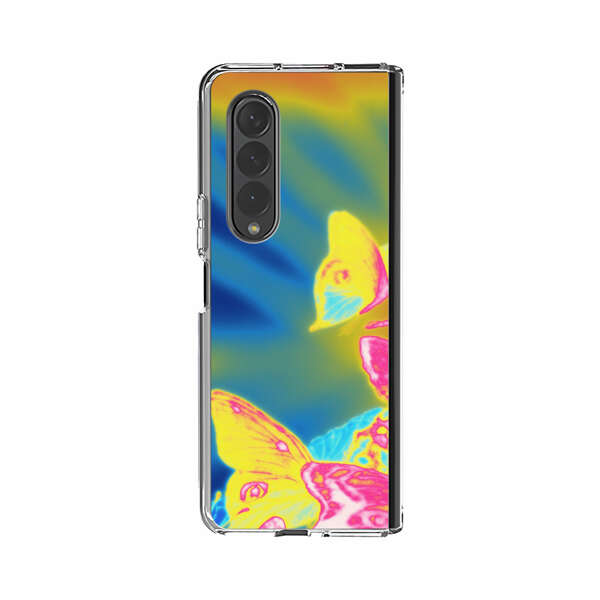 Vibrant Colorful Neon Butterflies Abstract Samsung Galaxy Z Fold 4 Case
