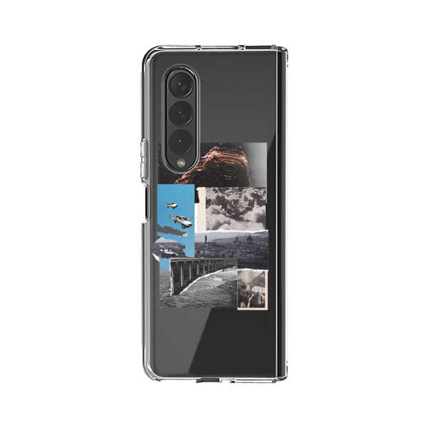 Vintage Collage with Aviation, Bridge, and Cityscape Samsung Galaxy Z Fold 4 Case