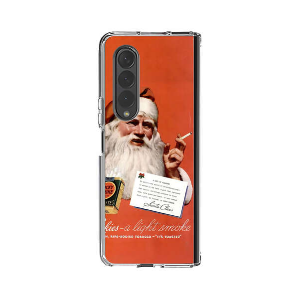 Vintage Santa Claus Smoking Lucky Strike Cigarettes Advertisement Samsung Galaxy Z Fold 4 Case