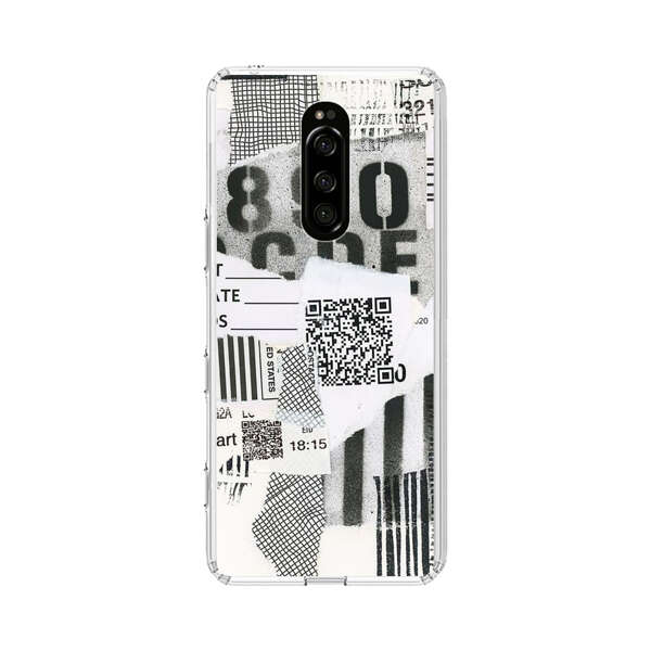 Abstract Collage Torn Paper Barcodes Sony Xperia 1 Case