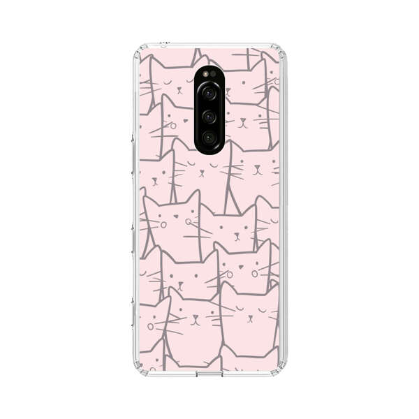 Cute Hand Drawn Cat Pattern Sony Xperia 1 Case